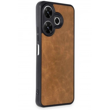 Mey İthalat®   Redmi 13 4G Kılıf Aras Deri Kapak - Taba