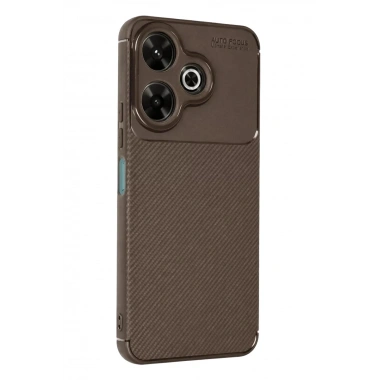 Mey İthalat®   Redmi 13 4G Kılıf Auto Focus Karbon Kapak - Kahverengi