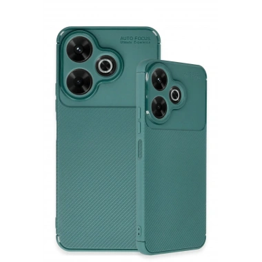 Mey İthalat®   Redmi 13 4G Kılıf Auto Focus Karbon Kapak - Koyu Yeşil