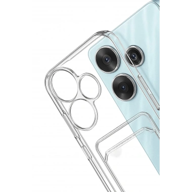 Mey İthalat®   Redmi 13 4G Kılıf Kart Şeffaf Silikon - Şeffaf