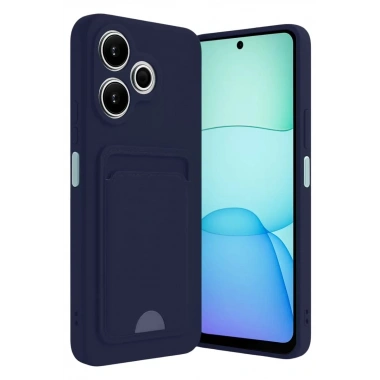 Mey İthalat®   Redmi 13 4G Kılıf Kelvin Kartvizitli Silikon - Lacivert