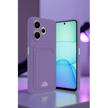 Mey İthalat®   Redmi 13 4G Kılıf Kelvin Kartvizitli Silikon - Siyah