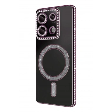 Mey İthalat®   Redmi 13C Joke Simli Magneticsafe Kılıf - Pembe