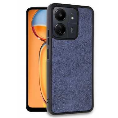 Mey İthalat®   Redmi 13C Kılıf Aras Deri Kapak - Lacivert