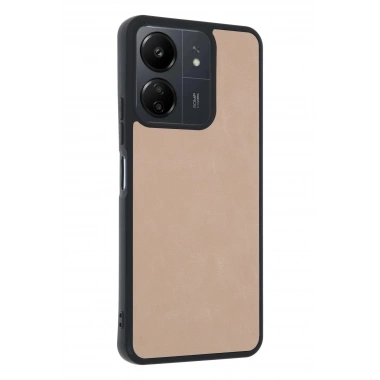 Mey İthalat®   Redmi 13C Kılıf Aras Deri Kapak - Pudra