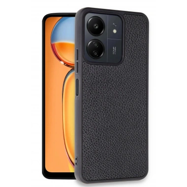 Mey İthalat®   Redmi 13C Kılıf Aras Deri Kapak - Siyah