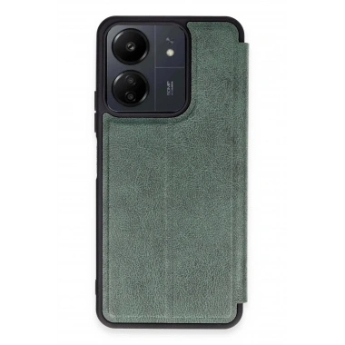 Mey İthalat® Redmi 13C Kılıf Flip Cover - Koyu Yeşil