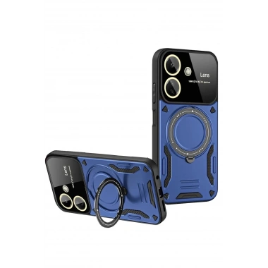 Mey İthalat®   Redmi 13C Kılıf Joy Lens Standlı Kapak - Lacivert
