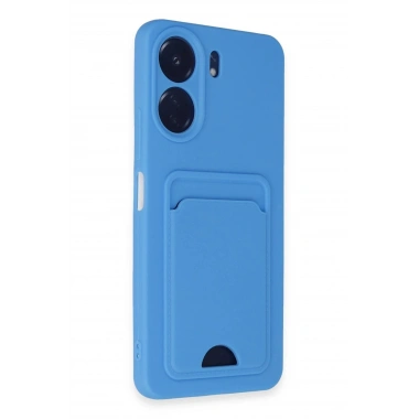 Mey İthalat®   Redmi 13C Kılıf Kelvin Kartvizitli Silikon - Mavi