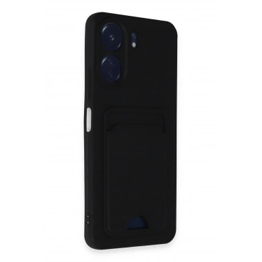Mey İthalat®   Redmi 13C Kılıf Kelvin Kartvizitli Silikon - Siyah