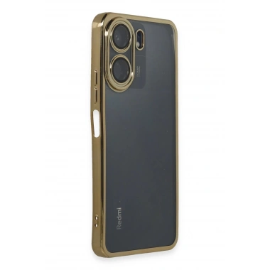 Mey İthalat®   Redmi 13C Kılıf  Lensli Silikon - Gold