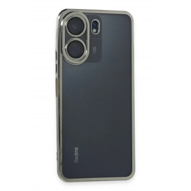 Mey İthalat®   Redmi 13C Kılıf  Lensli Silikon - Gümüş