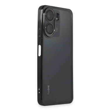 Mey İthalat®   Redmi 13C Kılıf  Lensli Silikon - Siyah