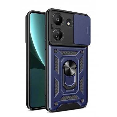 Mey İthalat®   Redmi 13C Kılıf Pars Lens Yüzüklü Silikon - Lacivert