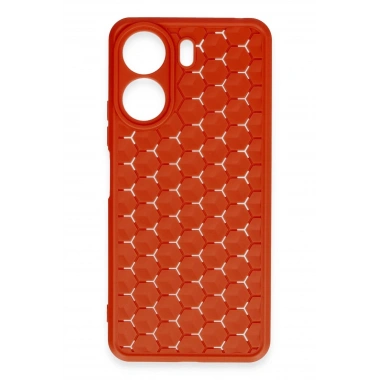 Mey İthalat® Redmi 13C Kılıf Petek Silikon Kapak - Kırmızı