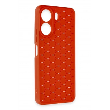 Mey İthalat® Redmi 13C Kılıf Petek Silikon Kapak - Kırmızı