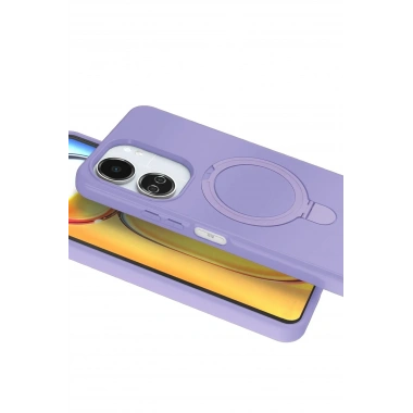 Mey İthalat®   Redmi 13C Regal Magsafe Standlı Kapak - Lila