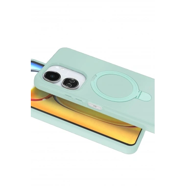 Mey İthalat®   Redmi 13C Regal Magsafe Standlı Kapak - Su Yeşili