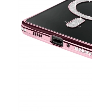 Mey İthalat®   Redmi 14C Joke Simli Magneticsafe Kılıf - Pembe