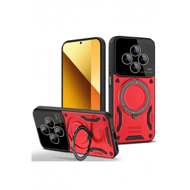 Mey İthalat®   Redmi 14C Kılıf Joy Lens Standlı Kapak - Kırmızı