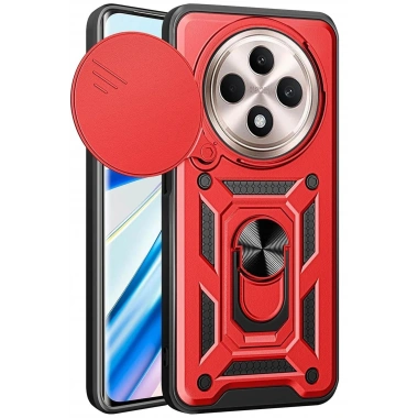 Mey İthalat®   Redmi 14C Kılıf Pars Lens Yüzüklü Silikon - Kırmızı
