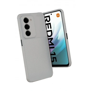 Mey İthalat®   Redmi 15 4G Auto Focus Karbon Kapak - Gri