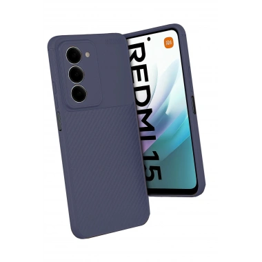 Mey İthalat®   Redmi 15 4G Auto Focus Karbon Kapak - Lacivert