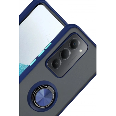 Mey İthalat®   Redmi 15 4G Montreal Yüzüklü Silikon Kapak - Lacivert