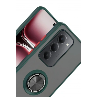 Mey İthalat®   Redmi 15 4G Montreal Yüzüklü Silikon Kapak - Yeşil