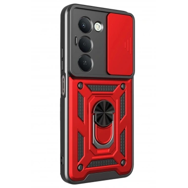 Mey İthalat®   Redmi 15 4G Pars Lens Yüzüklü Silikon - Kırmızı