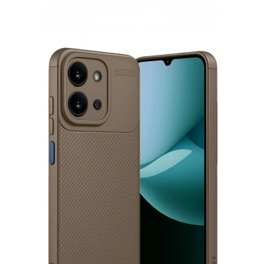 Mey İthalat®   Redmi 15C 4G Auto Focus Karbon Kapak - Kahverengi