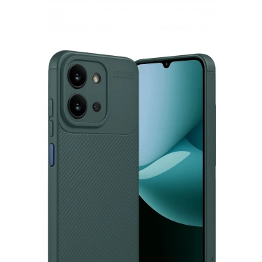 Mey İthalat®   Redmi 15C 4G Auto Focus Karbon Kapak - Koyu Yeşil