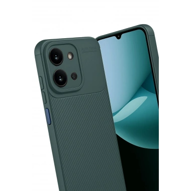 Mey İthalat®   Redmi 15C 4G Auto Focus Karbon Kapak - Koyu Yeşil
