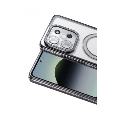 Mey İthalat®   Redmi 15C 4G Joke Simli Magneticsafe Kılıf - Siyah