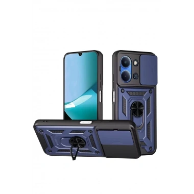 Mey İthalat®   Redmi 15C 4G Pars Lens Yüzüklü Silikon - Lacivert