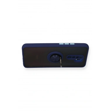 Mey İthalat®   Redmi 9 Kılıf Montreal Yüzüklü Silikon Kapak - Lacivert