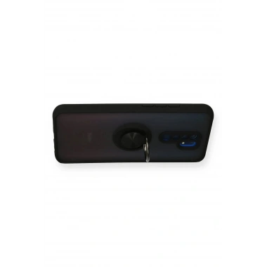 Mey İthalat®   Redmi 9 Kılıf Montreal Yüzüklü Silikon Kapak - Siyah