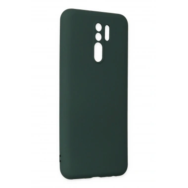 Mey İthalat®   Redmi 9 Kılıf Nano içi Kadife Silikon - Koyu Yeşil