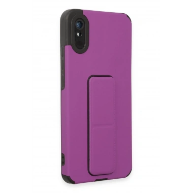 Mey İthalat®   Redmi 9A Kılıf Mega Standlı Silikon - Mor