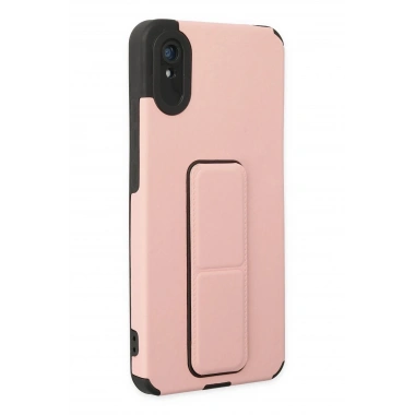 Mey İthalat® Redmi 9A Kılıf Mega Standlı Silikon - Pudra