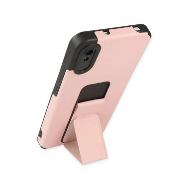 Mey İthalat® Redmi 9A Kılıf Mega Standlı Silikon - Pudra