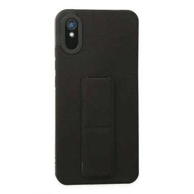 Mey İthalat® Redmi 9A Kılıf Mega Standlı Silikon - Siyah