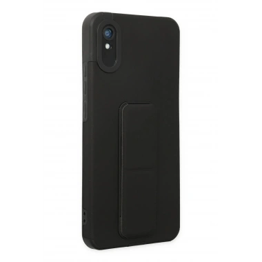 Mey İthalat® Redmi 9A Kılıf Mega Standlı Silikon - Siyah