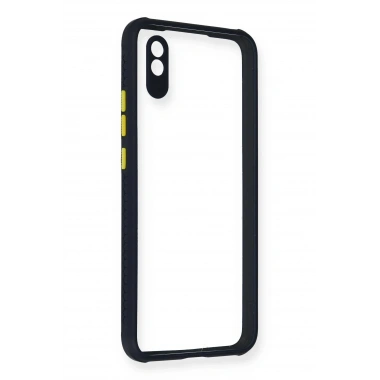 Mey İthalat® Redmi 9A Kılıf Miami Şeffaf Silikon - Lacivert