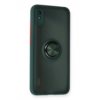 Mey İthalat®   Redmi 9A Kılıf Montreal Yüzüklü Silikon Kapak - Yeşil