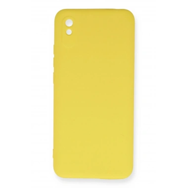 Mey İthalat®   Redmi 9A Kılıf Nano içi Kadife Silikon - Sarı