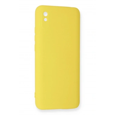 Mey İthalat®   Redmi 9A Kılıf Nano içi Kadife Silikon - Sarı