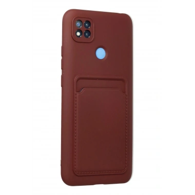 Mey İthalat®   Redmi 9C Kılıf Kelvin Kartvizitli Silikon - Bordo