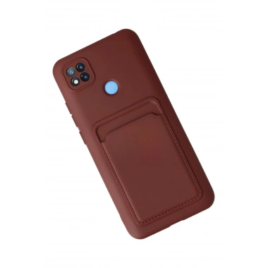 Mey İthalat®   Redmi 9C Kılıf Kelvin Kartvizitli Silikon - Bordo