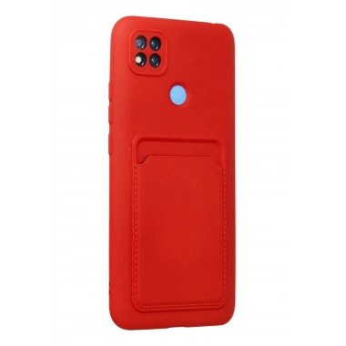 Mey İthalat®   Redmi 9C Kılıf Kelvin Kartvizitli Silikon - Kırmızı